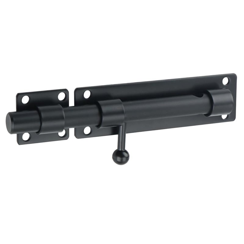 Alise 8 inch Barrel Bolt Latch,Slide Bolt Latch,Heavy Duty Solid SUS304 Stainless Steel Slide Lock for Wooden Fence,Barn Door,Interior or Outdoor Door Matte Black MS9000-B - Image 1